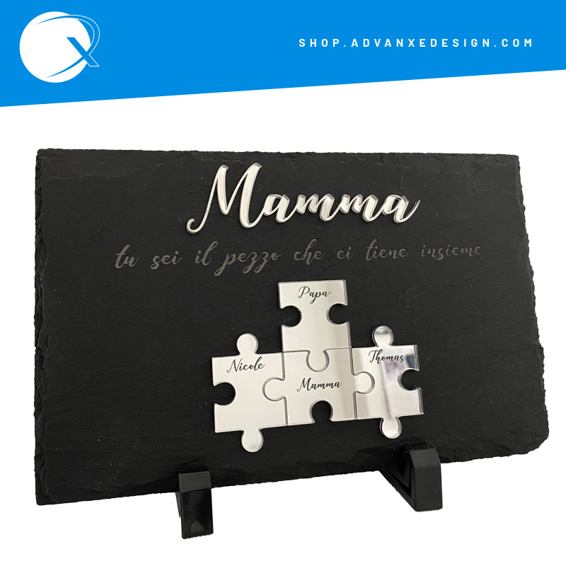 Ardesia con puzzle in plexiglass regalo festa della mamma