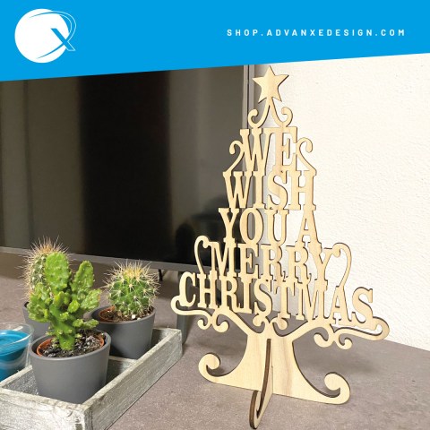 Mini albero di natale we wish you a merry christmas