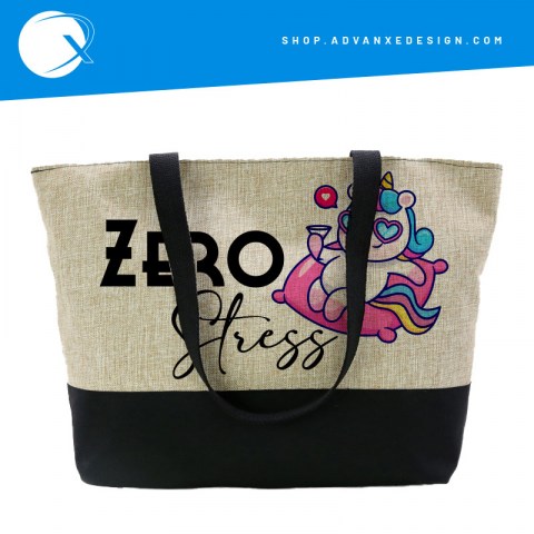 borsa spiaggia in juta unicorno zero stress