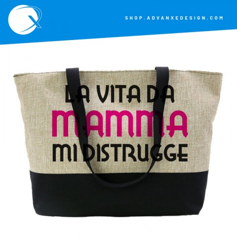 borsa spiaggia in juta vita da mamma