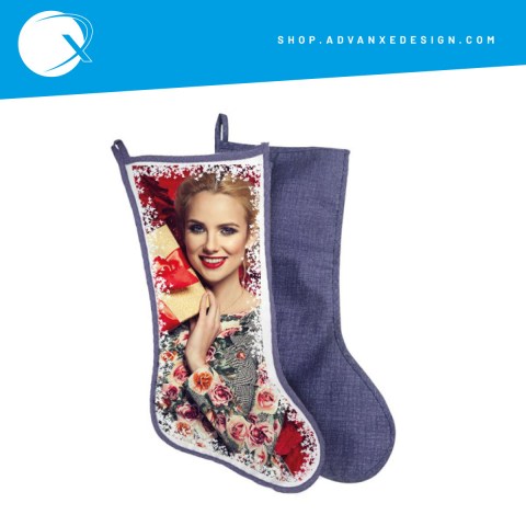 Calza Befana personalizzata color blu