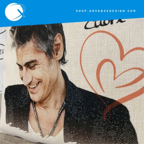 Cuscino in juta stampato