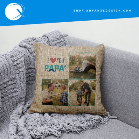 Cuscini in juta personalizzati con foto o nome