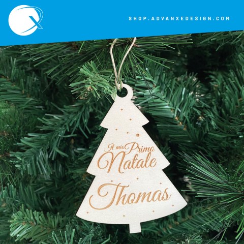 Pallina di natale forma di abete personalizzata