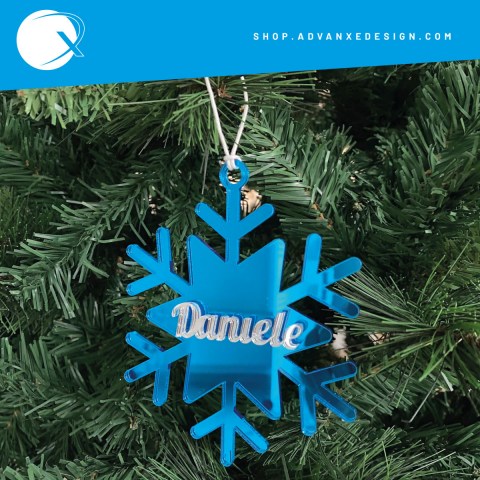 Pallina in plexiglass Fiocco di neve - azzurro