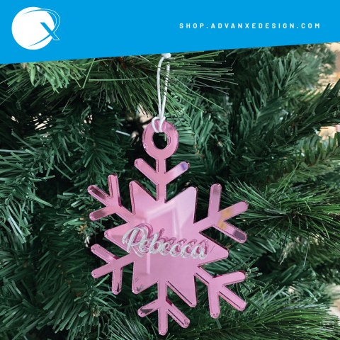 Pallina in plexiglass Fiocco di neve - rosa