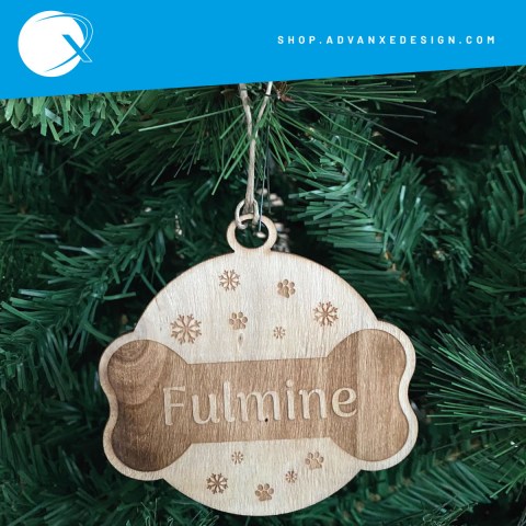 Pallina di natale con osso personalizzata