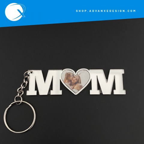 portachiavi festa della mamma argento specchiato