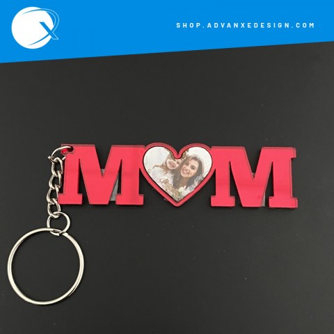 portachiavi festa della mamma rosso specchiato