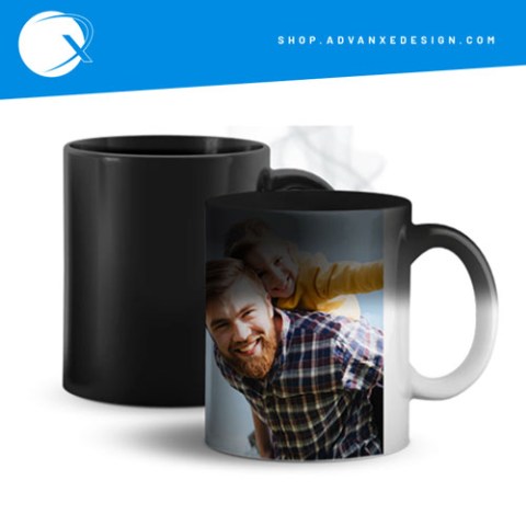 Mug magica nera in ceramica personalizzata